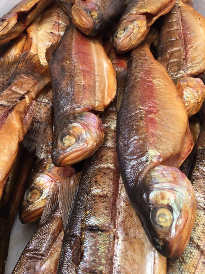 BlakewellSmoked's tweet photo. Beach wood cold smoked salmon sides and hot rainbow trout ‘smokies’ from our kiln last night 😋 #smoked #smokedsalmon #smoketrout #smokehouse https://t.co/zGn8u5qYTv