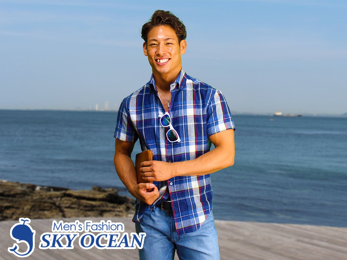 メンズファッションsky Ocean 逆三角形の体にぴったりフィットする半袖チェックシャツ 好評発売中 T Co Ucfrojd055 スカイオーシャン Skyocean 半袖シャツ 夏コーデ 肉体美 マッチョ 筋肉質 筋肉コーデ T Co 6wy0lsby6f Twitter