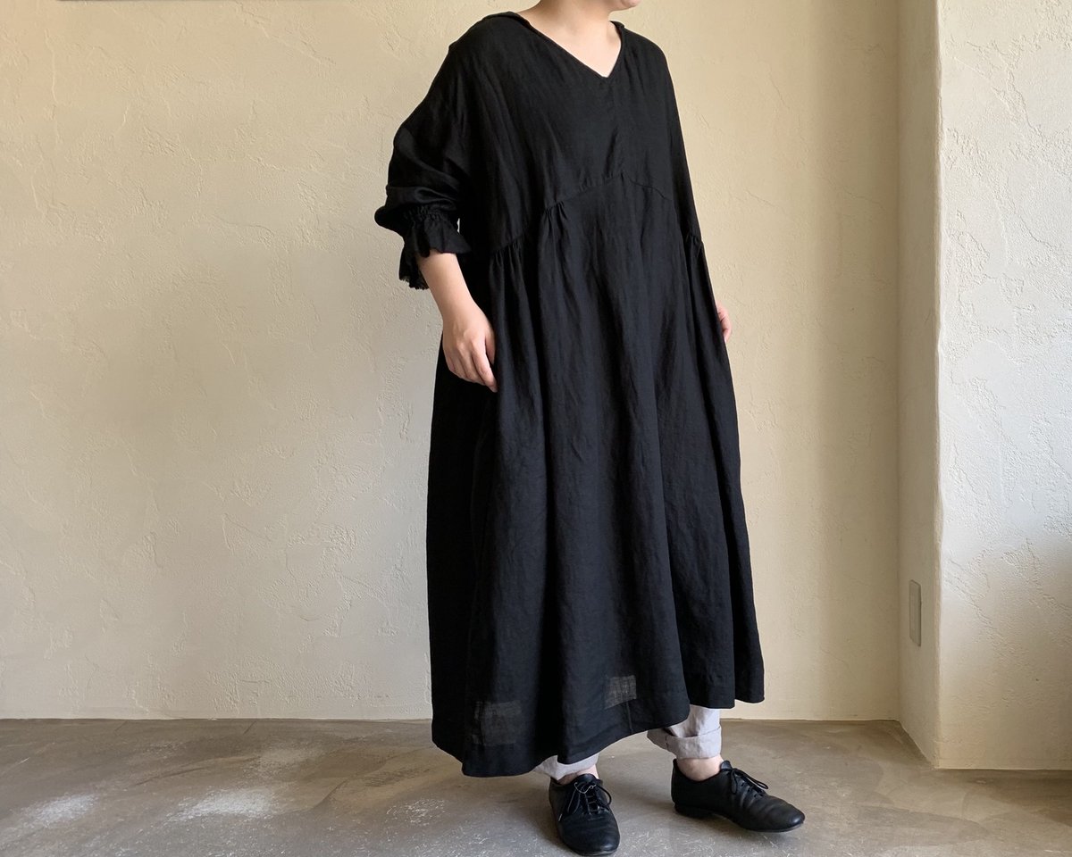 ネストローブ リネン高密度セーラーカラーワンピース Fサイズ ネスト