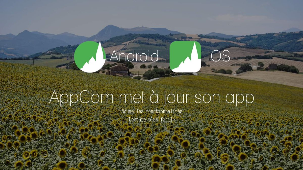 AppCom met à jour son application ! 📱
Nouvelles fonctionnalités et amélioration de l'interface pour une lecture des articles encore plus agréable ! 👌

Disponible dès maintenant sur Android et iOS !
#appcom #appli #commune #maire
<a href="/Bourgescreation/">Pépinière Bourges</a> <a href="/PepiteFrance/">Pépite France</a> <a href="/pepitecentre/">Pépite Centre-Val de Loire</a>