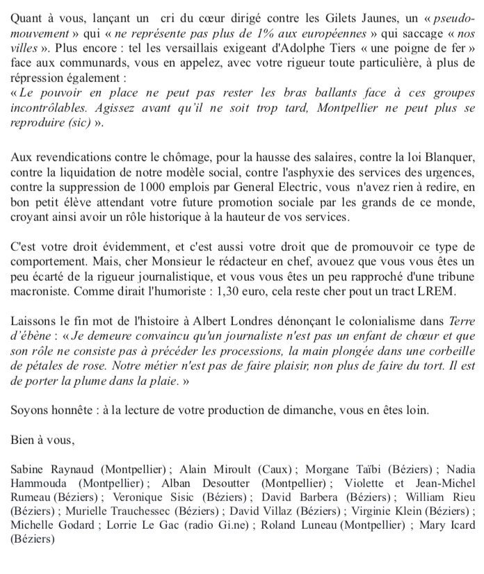 GiletsM's tweet photo. Le journalisme est une profession au service de l'information, pas de la propagande ! Il ne suffit pas de se draper dans des postures, les actes ont aussi un sens. #GiletsJaunes #ActeXXX #ACTEXXXI #Repression https://t.co/BEzKazk1JX