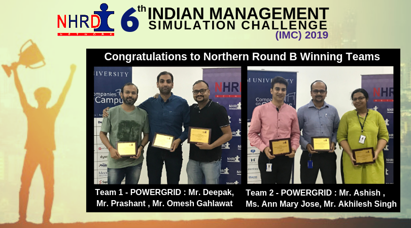 NHRDN's tweet photo. National HRD Network congratulates the winners of NHRDN 6th Indian Management Simulation Challenge (IMC) 2019 - Northern Group B (Gurugram) and wishes all the best for Grand Finale.
#NHRDNIMC2019 #SimulationChallenge #ManagmentSimulation #BusinessSimulation #hr #hrprofessional https://t.co/e3uopE11yM