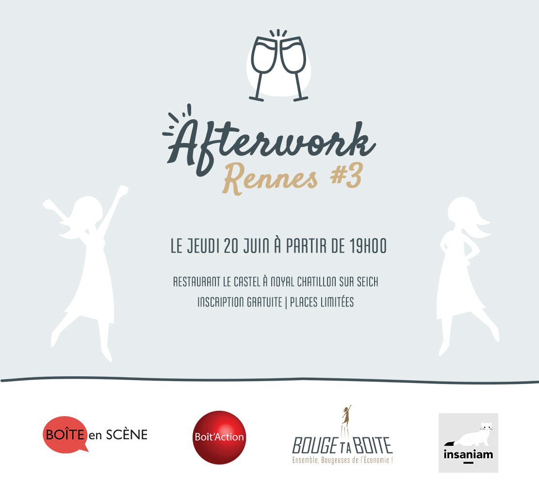 Développez votre #réseau ! Participez à une soirée #business conviviale. Rdv le 20/06 à 19h pour un #Afterwork organisé par le Cercle #Rennes 3. Entrée gratuite. Places limitées ! inscription 👉 bit.ly/2WJwgOf
<a href="/BoiteEnScene/">Boite en Scène</a> <a href="/InsaniamFrance/">Insaniam</a> <a href="/Boit_Action/">Boit'Action</a>