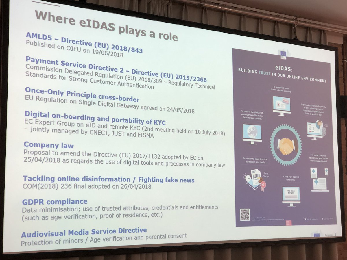 NamirialGroup's tweet photo. #eIDASSummit19 - Norbert Sagstetter @EU_Commission reminding about key principles for #TrustServices in EU - QTSP „qualified everywhere“ in 🇪🇺 @bitkom_privacy
#DigitalSignature #eIDAS #eIDAS19 #ElectronicSignature #ESignature #QES ➡️ https://t.co/cWcUM3MxNA https://t.co/slwBdeWcLT