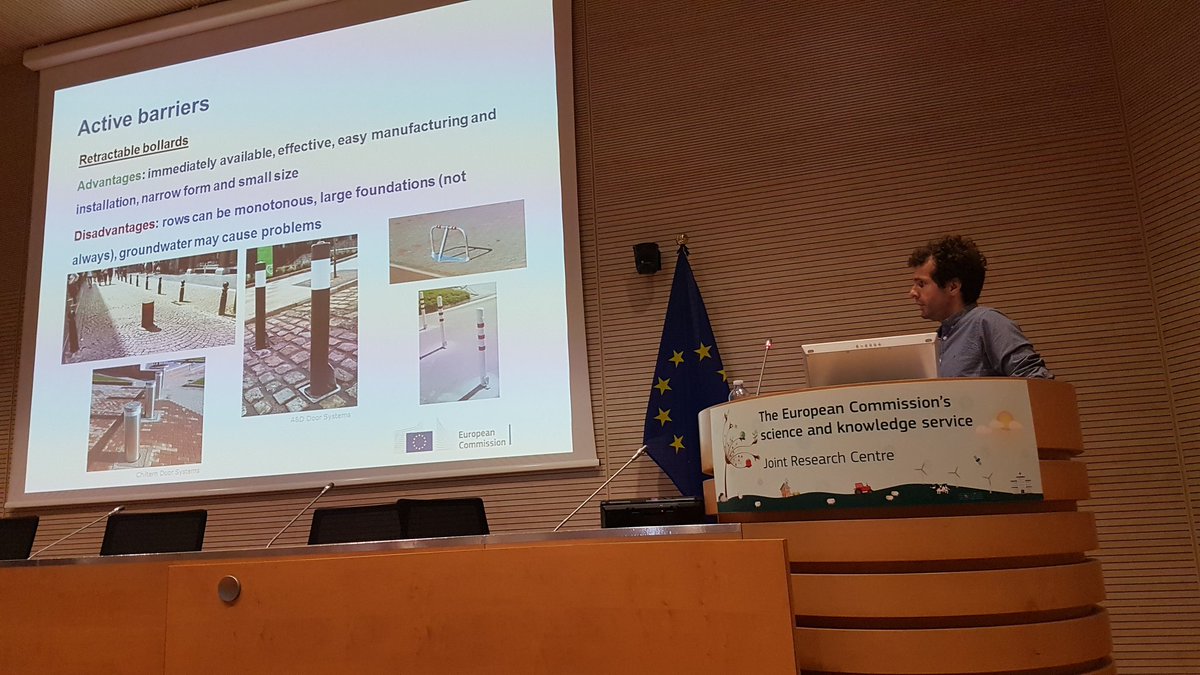MartinLarcher2's tweet photo. There are many barriers against terrorist vehicle ramming attacks. Not all are nice, some are even not a proper protection. The training about #protectionpublicspaces provided by @EU_sciencehub and @EUhomeaffairs gives insights for local authorities how to plan secure cities https://t.co/1PM9HLGarT