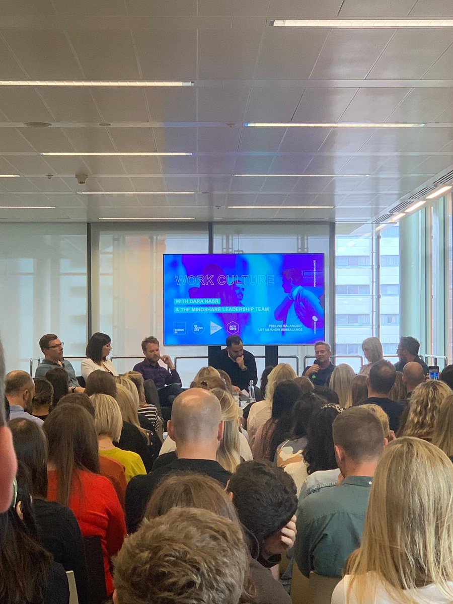 mindshare_uk's tweet photo. Kicking off #MSBalance today is @twitter’s MD @DaraNasr hosting a panel with our leadership team to talk about work culture. #teammindshare https://t.co/SXJ8fcrZI9