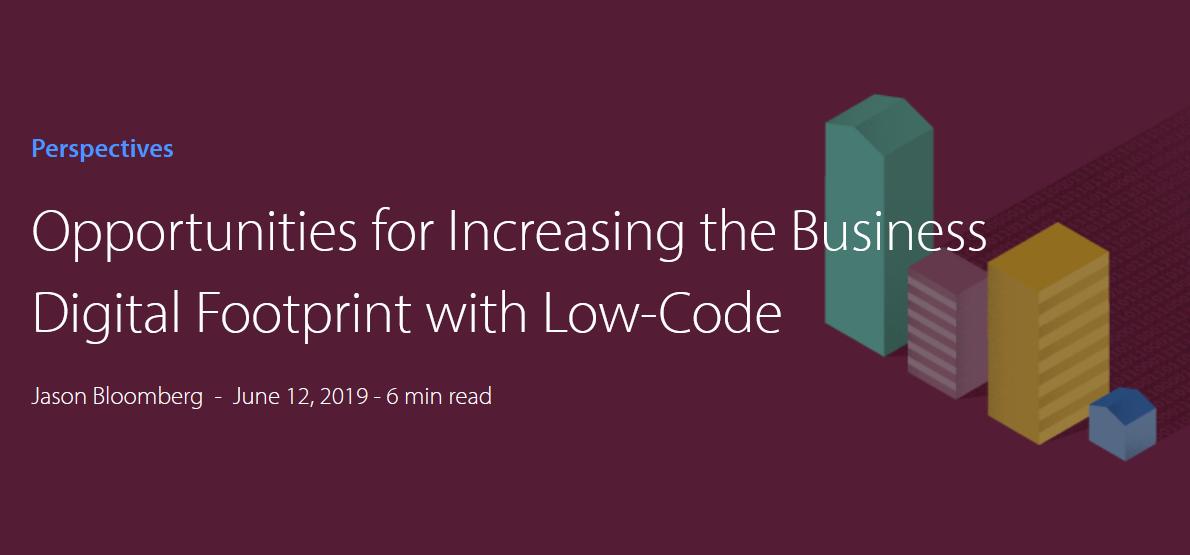 charlesaraujo's tweet image. Opportunities for Increasing the Business Digital Footprint with Low-Code dlvr.it/R6X29Z #BrainBlog #Featured