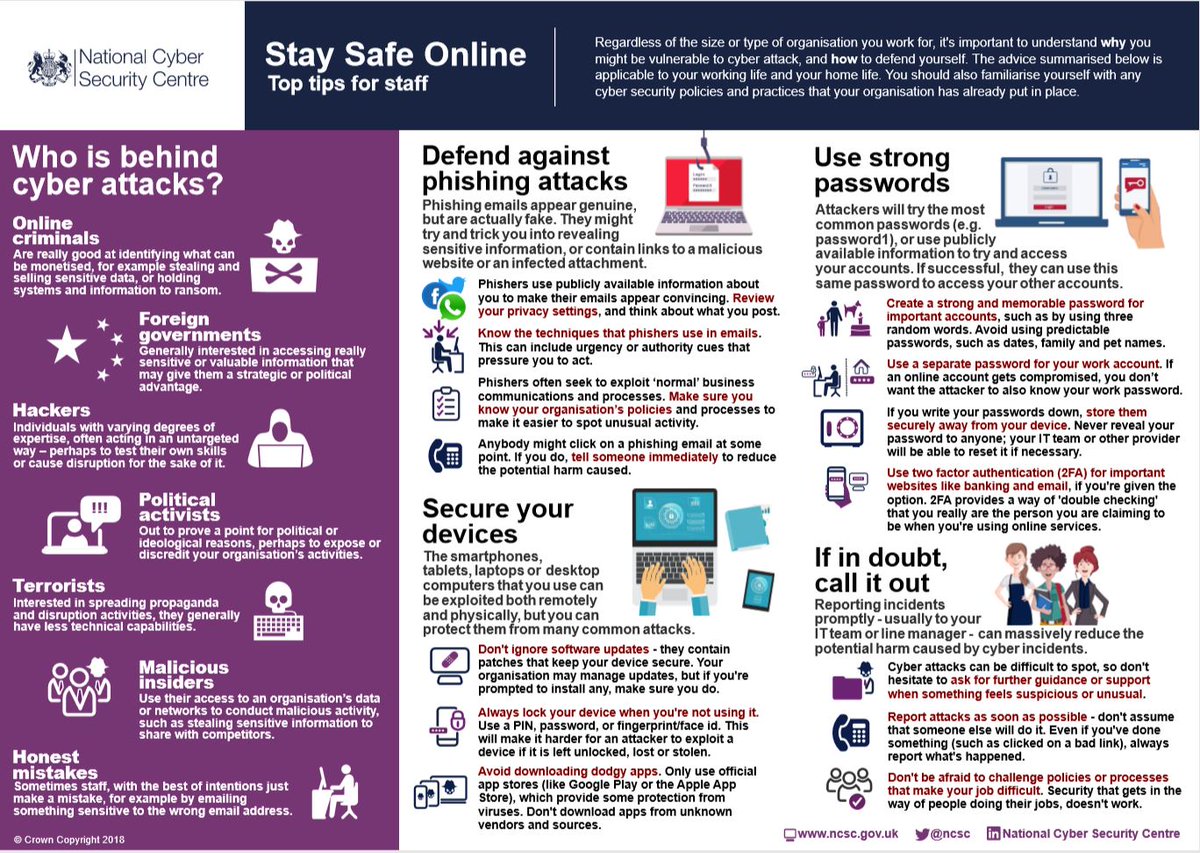 NCSC's tweet photo. Our new cyber security training for staff is now available... https://t.co/e0QB6JfNp0 https://t.co/emeYV90YzW
