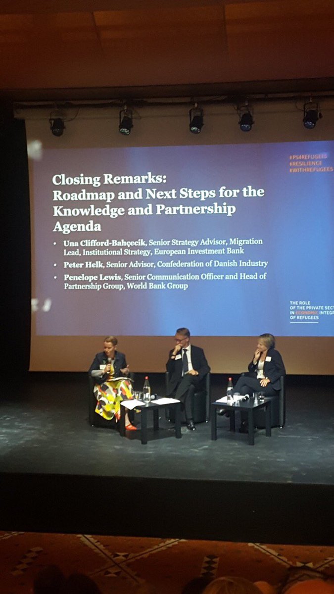 una_clifford's tweet photo. #economicintegration = #economicsense #entrepreneurship #adaptingcommunities #professionalvalue #newinvestmentmodels #notjustarefugee #callmeacustomer just some of the incredible sentiments I heard in Paris #closingremarks @EIB @WorldBank @DanskIndustri https://t.co/7ouWVjfF9k