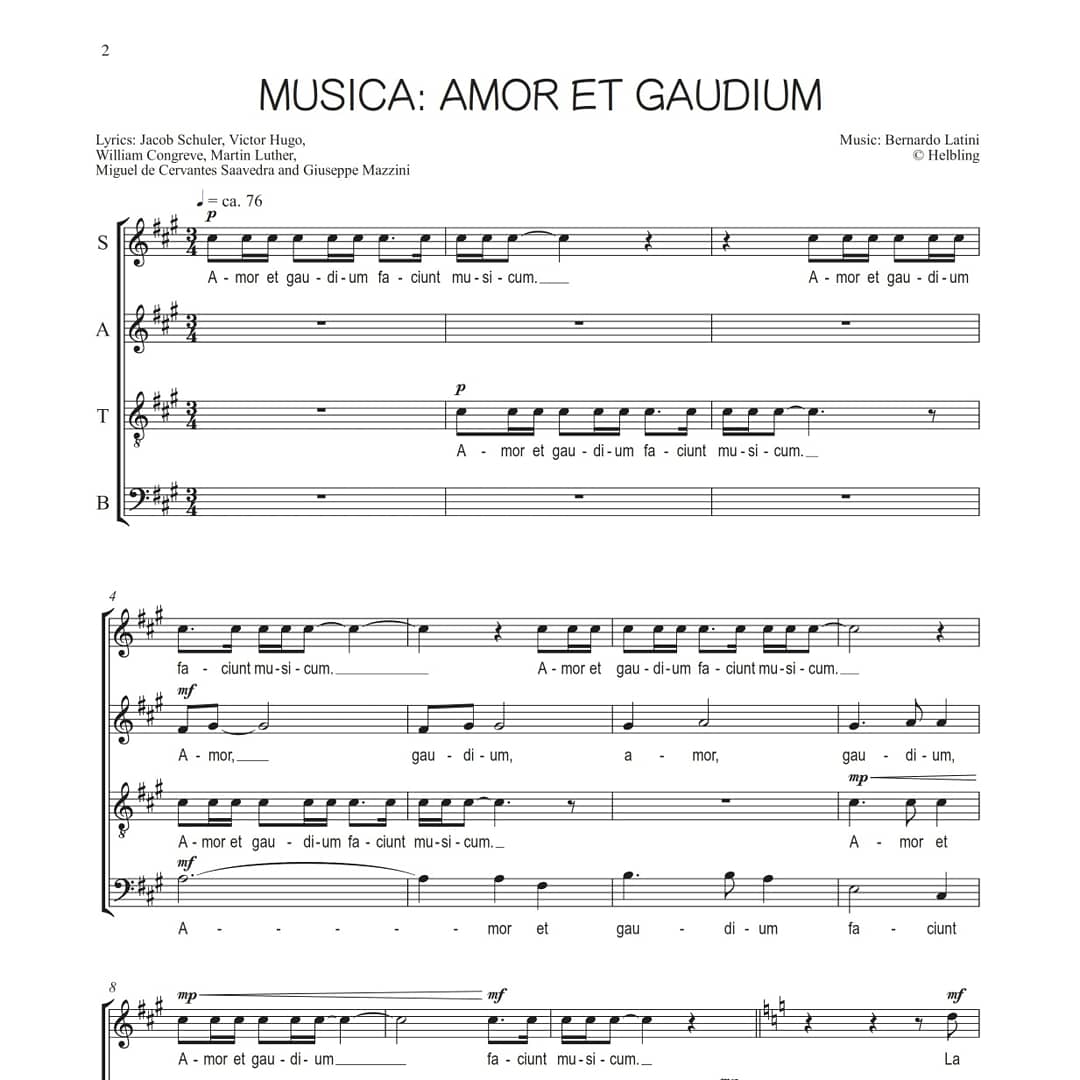latinimus's tweet photo. Con alegría les cuento que ya está disponible para compra online la edición de “Musica, Amor et Gaudium”, composición para coro mixto de mi autoría publicada por Helbling Music, de Austria.
#helbling #musicaamoretgaudium #composer #choralmusic
https://t.co/P30TvkCVw8 https://t.co/OUqZAmudqp