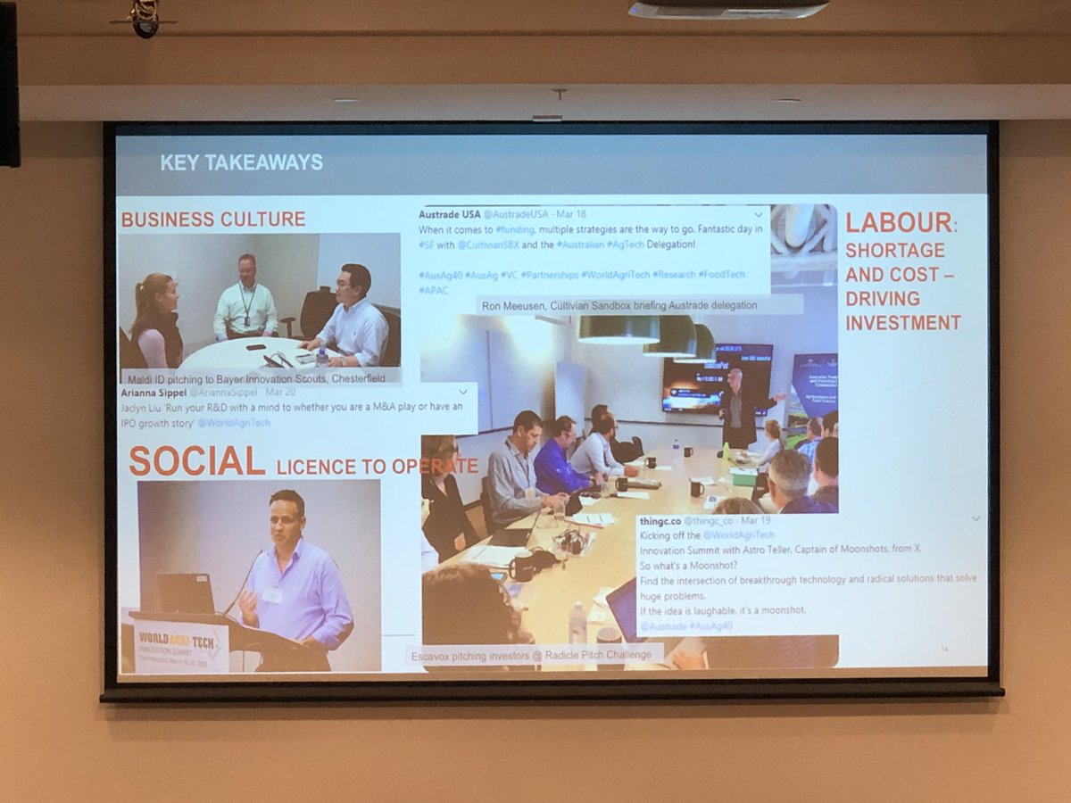 AriannaSippel's tweet photo. Great sharing some of the takeaways from @AustradeUSA #AusAg #agtech mission to @WorldAgriTech and the US with the #Adelaide #agtechmeetup tonight at #lotfourteen https://t.co/M0RL6Wz6PO
