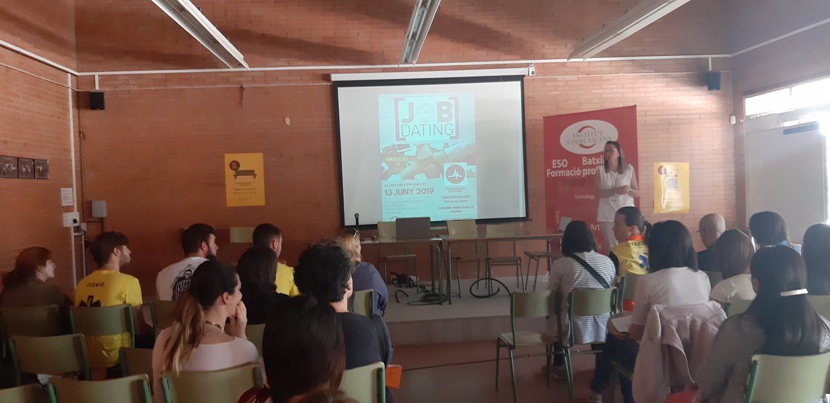 Comencem el #JobDating2019
On el recents titulats en #TCAI i #TES tenen l.ocasió d.entrevistar-se i deixar el seu CV a empreses del sector.
#fp #treball #insercióprofessional
