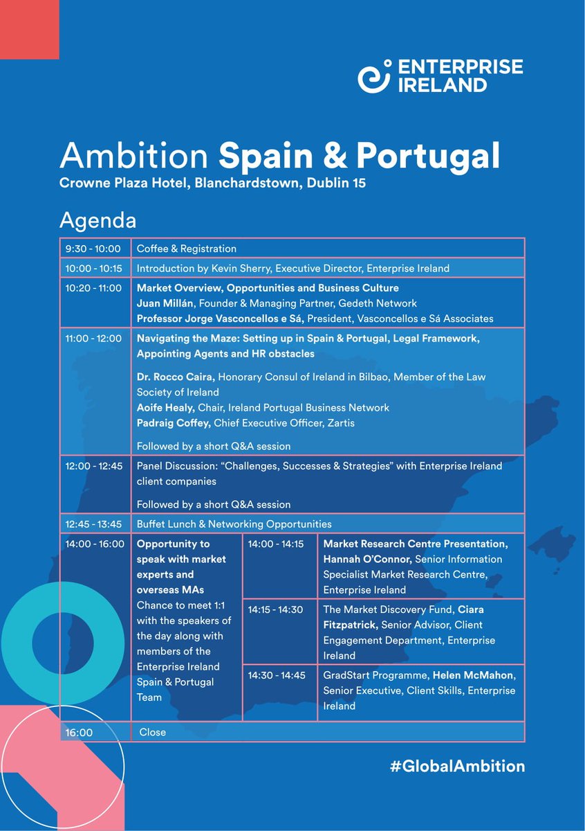 befinancefair's tweet image. Looking forward to networking at the Enterprise Ireland Ambition Spain &amp;amp; Portugal in Dublin tomorrow, 14 June. For a unique and flexible working capital solution, talk to us at the event or call +353 1 6632662.
#Workingcapitalsolutions @Sorcha_FinTech
