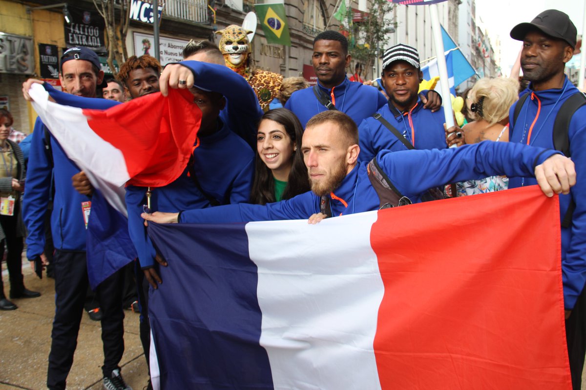CollectifEn's tweet photo. #France will be here ! @melyoung53 @zakmoulaoui @homelesswrldcup @FIFAWorldCup @nikefootball @AFPSport @Midilibre @lequipe @Beingsports @lemonde_sport @franceinfo @FFF #aballcanchangeaworld #objectifcardiff #fierdetrebleu #MoreThanAGame https://t.co/0ZsTXkd3Zc