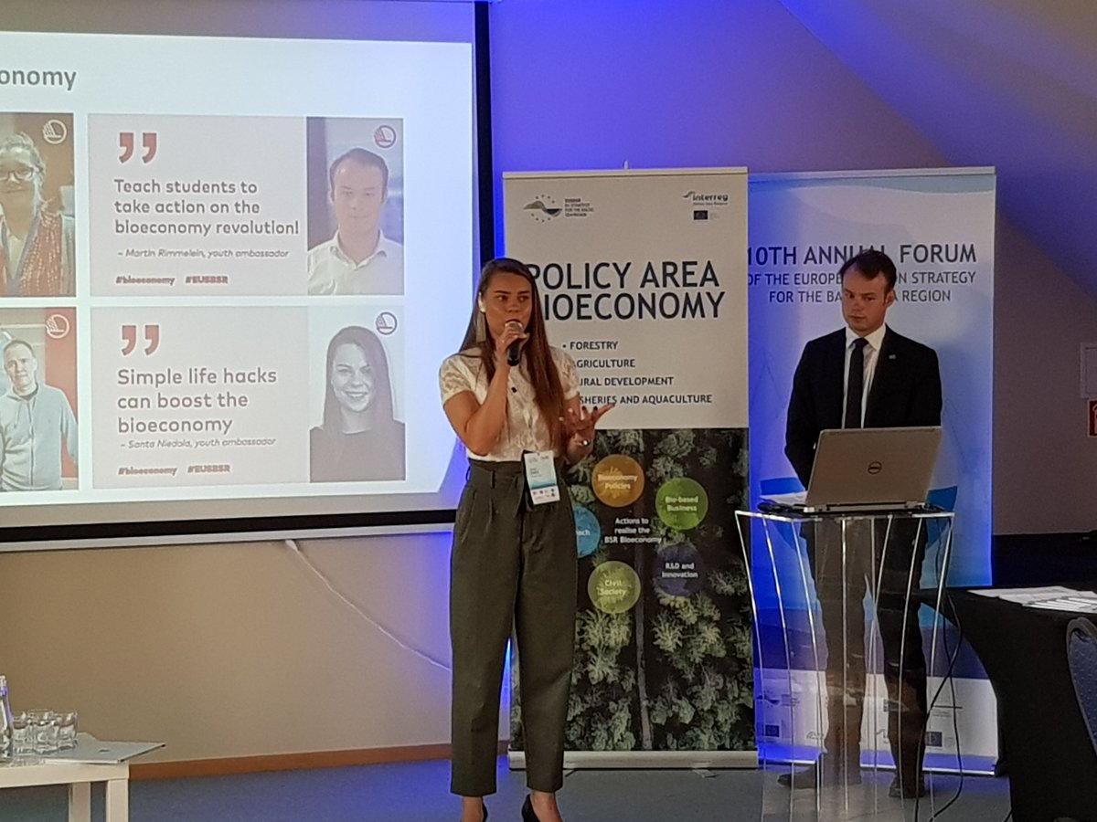 "We can't only talk about making persons behave sustainable - we have to be those persons ourselves" says @SantaNiedola at the bioeconomy workshop at the <a href="/EUSBSR/">EUSBSR</a> annual forum. #EUSBSR #EusbsrForum2019
