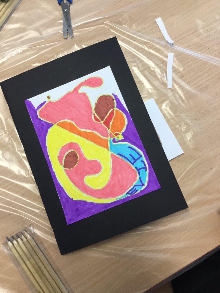 AshBeecroftG's tweet photo. We have just begun our unit looking at the relationship between colour, line and shape with @artmember209 @NSEAD1 @BeecroftGdn @ANewDirectionSL #primaryart https://t.co/JSRdu4YUfl