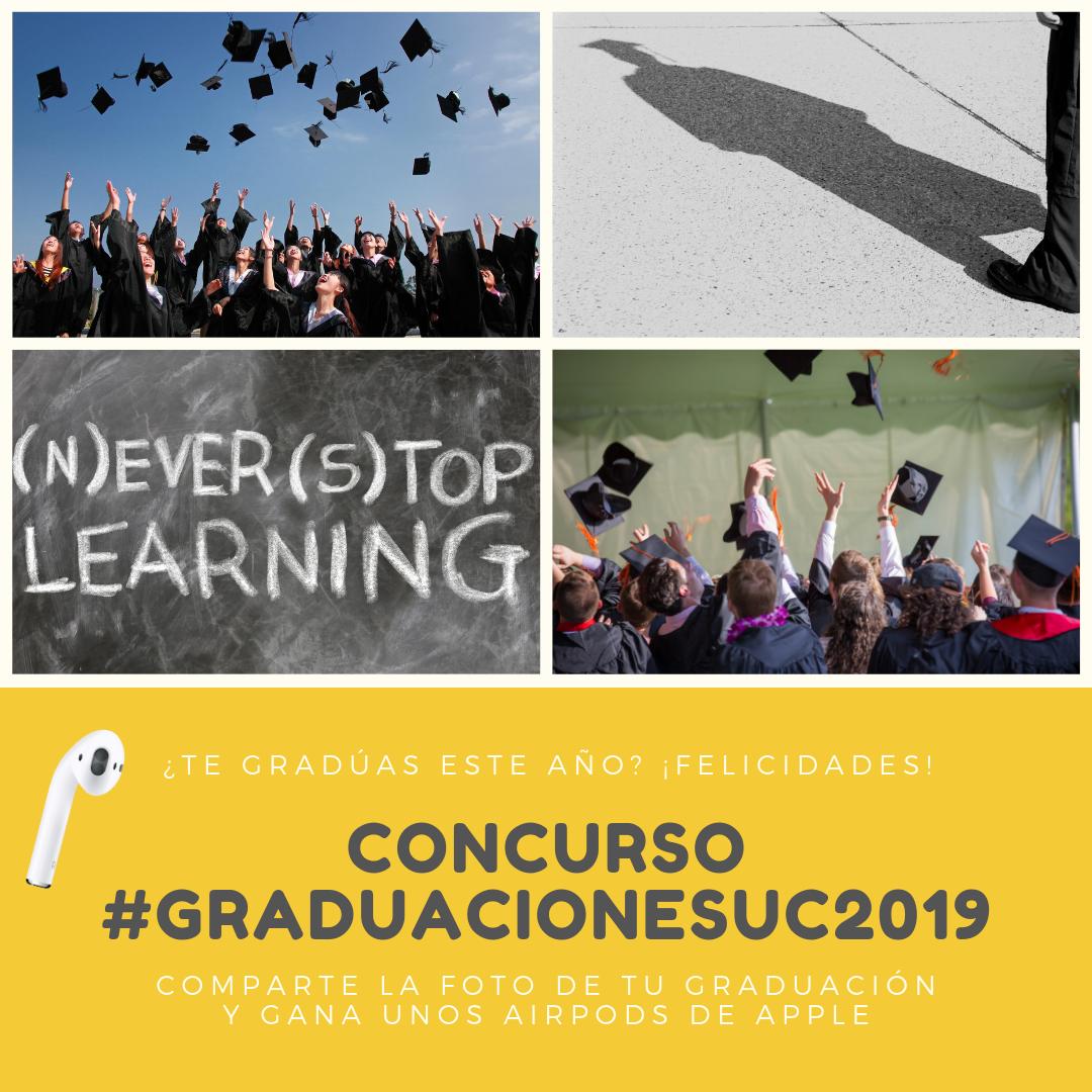 ¡Atención! Abrimos #concurso en #Instagram con las fotos de tu graduación en la UC. Gana unos #AirPods de Apple. Sigue las instrucciones en nuestra cuenta de @universidaddecantabria de Instagram. ¡Tienes hasta el 25 de julio!! #graduacionesUC2019 ¿Nos ayudas a difundir?