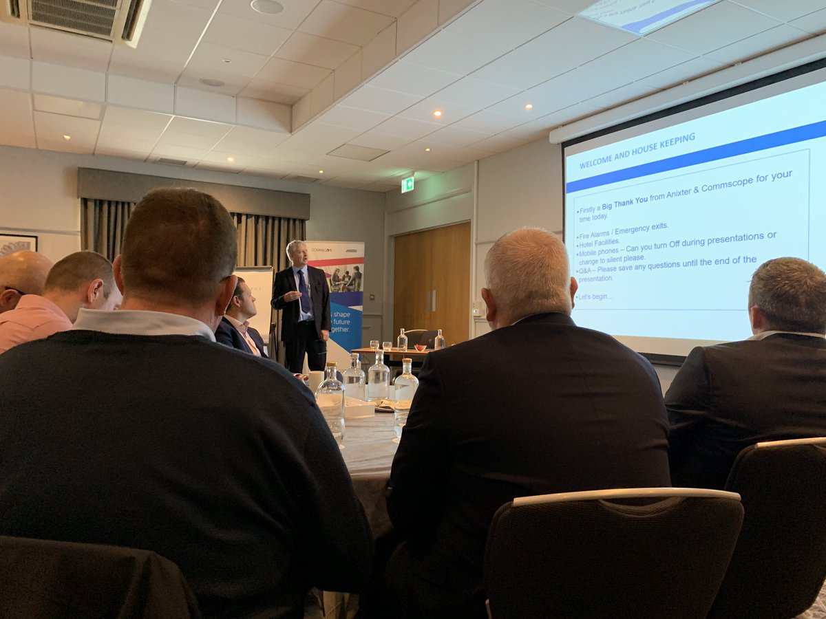ScenariioLtd's tweet image. The @Anixter and @CommScope partnership event is up and running this morning. Technical developments/ acquisitions/ emerging solutions/ blended services and how #5G will impact future building infrastructure is being discussed. #RunsOnCommScope