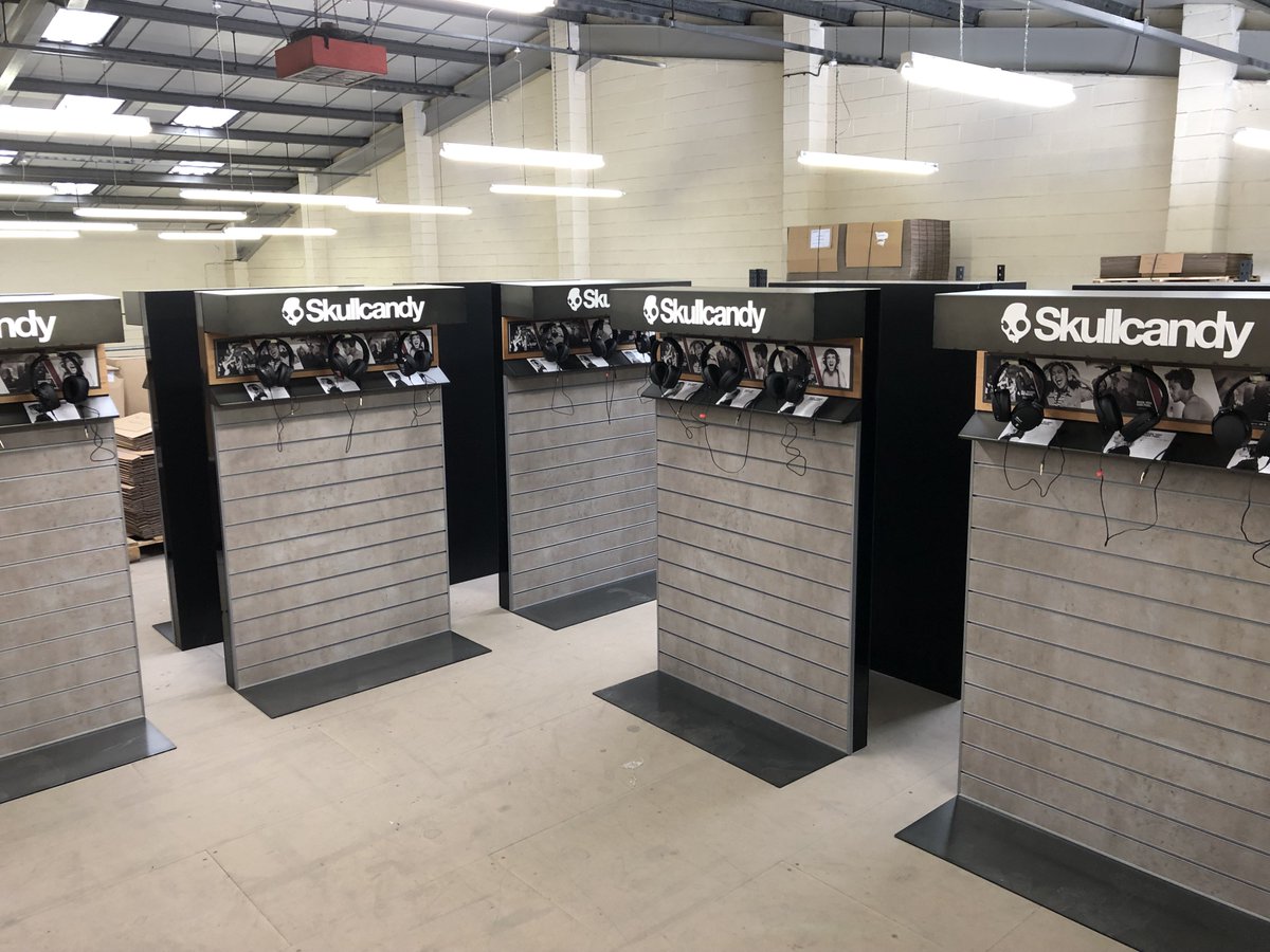 032designltd's tweet photo. Here's a batch of Skullcandy Gondola Ends, ready to be delivered and installed at Harvey Norman, Ireland https://t.co/a5PQoHU3ms
