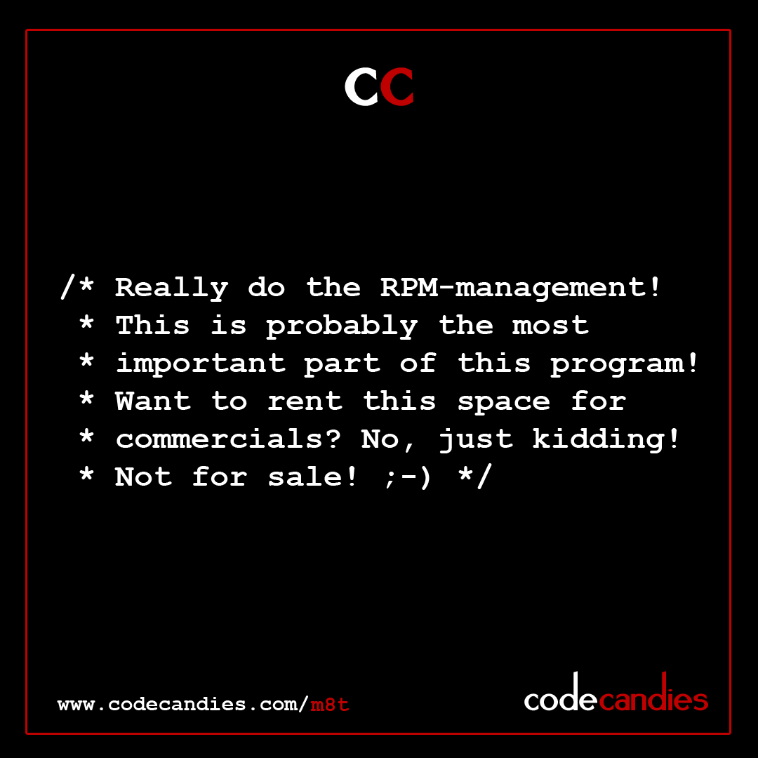 codecandies's tweet photo. Not for sale
https://t.co/UbUryu4LnH
#c++ #PURP #RPM

#codecandies #webdevlife #sourcecode #coder #developer #coderlife #coding https://t.co/kCi8wqY90K