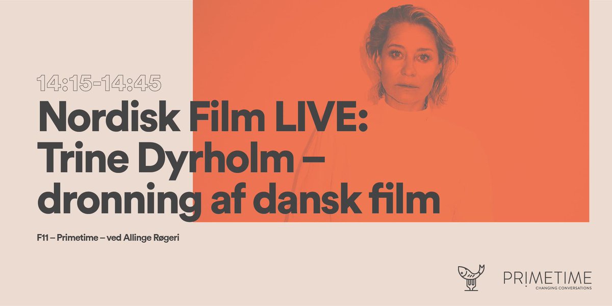 Om 30 minutter kan du se med, når @NordiskFilmDK inviterer dronningen af dansk film - Trine Dyrholm - indenfor til interview i F11 #fmdk