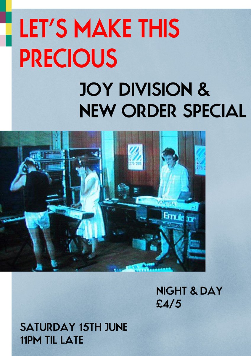 nightanddaycafe's tweet image. +++ SATURDAY +++ 

@LMTPrecious #JoyDivision &amp;amp; #NewOrder Special // £4 B4 midnight £5 after // #LMTP DJs spin JD + NO + #Indie #PostPunk #60s #SynthPop from 11pm-4am

"Joyous, eclectic and impassioned; one of the most exciting club nights in Manchester" @louderthanwar