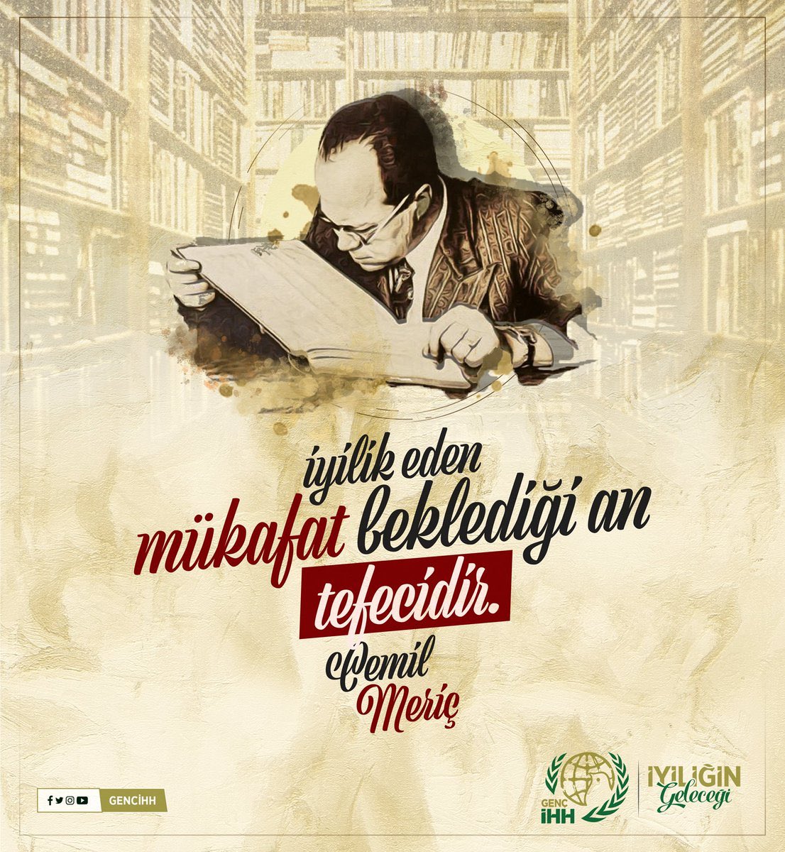 “İyilik eden mükafat beklediği an tefecidir.”

Mütefekkir ve dava adamı #CemilMeriç'i vefatının sene-i devriyesinde rahmetle anıyoruz.