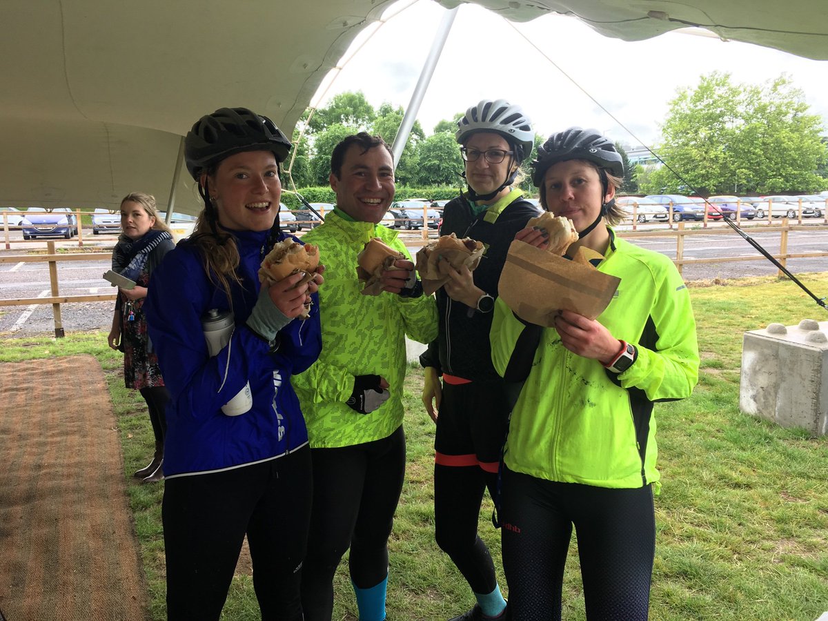 vickijefferson's tweet photo. 🚲33 miles in the rain worth it for the free veggie sausage bap! #MPCarFreeDay2019 @Adaptimmune https://t.co/LwX8fD1tdB