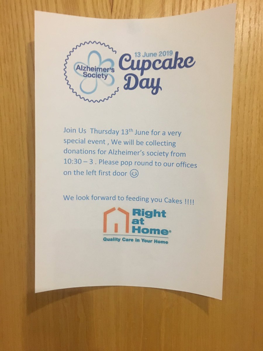We enjoyed our cakes today, supporting the Alzheimer’s Society with #RightatHomeUK cake sale