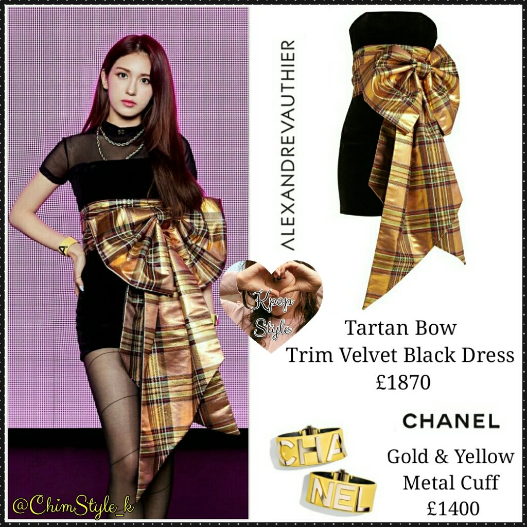 ChimStyle_k's tweet photo. 📸 190613 #Somi @ her Debut Showcase "#Birthday" ✌️❤️
Dress: ALEXANDRE VAUTHIER - Tartan Bow Trim Velvet Black Dress (£1870)
Cuff: CHANEL - Gold & Yellow Metal Cuff (£1400)
#SomiStyle #SomiFashion #JeonSomi #SomiBirthdayDebut #IOI https://t.co/bEl39HXMRz