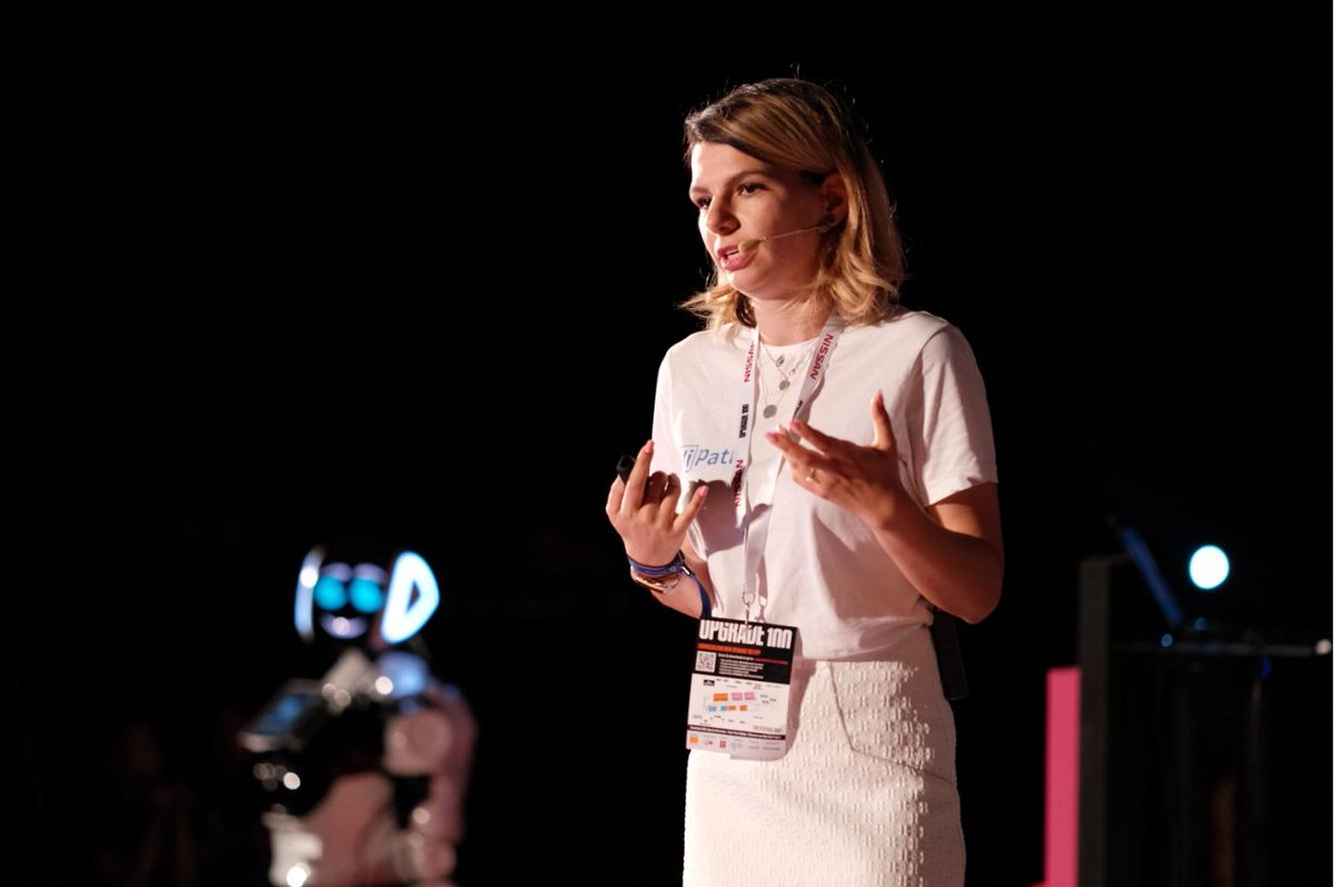 UiPath's tweet photo. .#RPA is like your own Iron Man suit. When you put it on, you're superhuman. With a software robot as your digital assistant, you are faster, better, and more accurate β UiPathβs @SoniaPintea explaining how RPA accelerates human achievement at #ICEEfest. #Upgrade100 https://t.co/AmLAB8U6yi