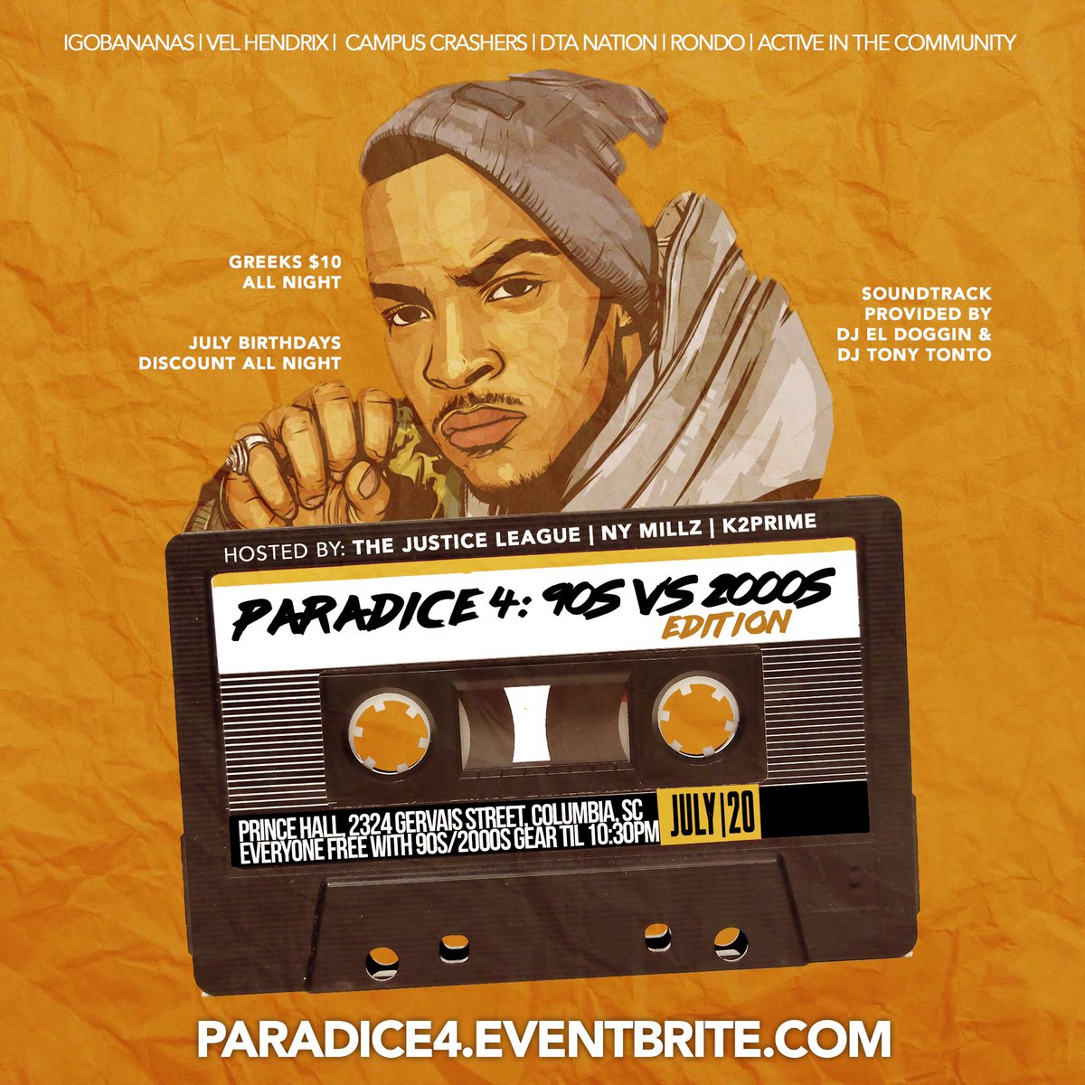 iG0Bananas6's tweet photo. โ๏ธ๐น๐บ๐พ #Paradice4 7.20.19 ๐ฃ Everyone #FREE with 90s/2000s gear till 10:30 PM ๐๐ถ๐ฐ๐บ๐ธ๐ฑ๐ฉGreeks $10 ALL NIGHTโผ๏ธMEET ME THERE ๐ฏ๐ช๐พ Tickets AVAILABLE @ https://t.co/8FchqbifN9 ๐๐พ๐๐พ ๐๐พ๐๐พ #BACWeekend2019 #Coldchella https://t.co/Pj7872gV3s