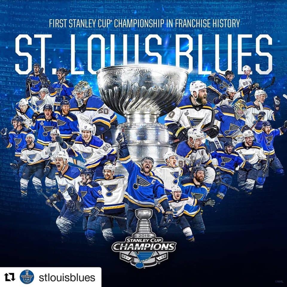 PLMcompanies's tweet photo. safe to say Gloria will be played in the office ALL DAY!! Congratulations to the STL Blues on winning the 2019 Stanley Cup!! Its a GREAT day to be from the Lou!! #playgloria #stlblues  #winners #WeGotTheCup https://t.co/QxIEhsLgzk