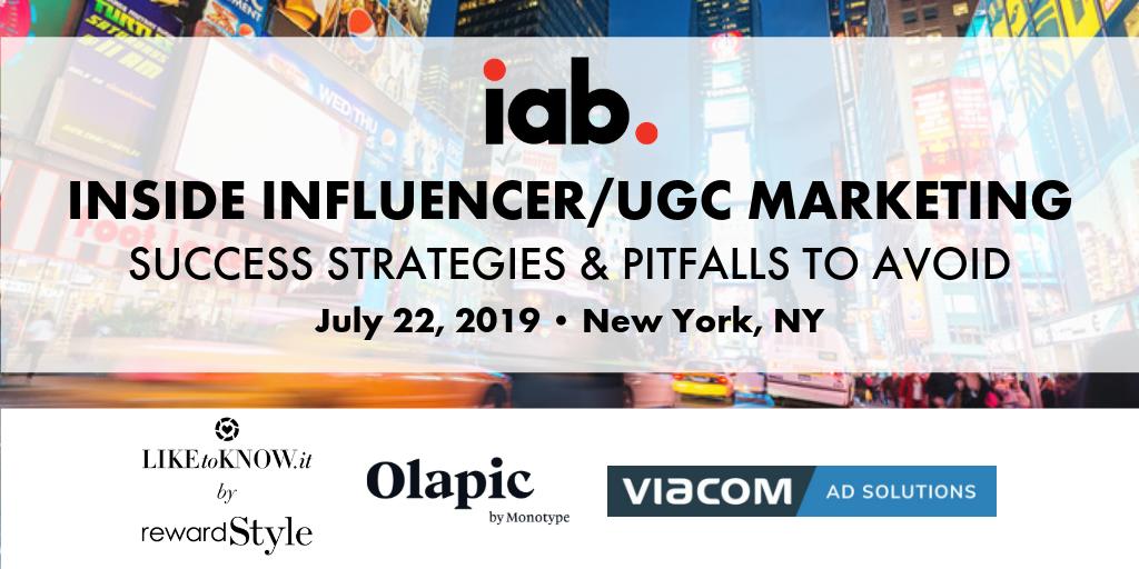 iab's tweet image. .@iab “can’t miss” Influencer &amp;amp; UGC Marketing half-day event is happening on July 22 in NYC. Industry leaders will share provocative insights on success strategies and pitfalls to avoid. Request an invite today: bit.ly/2XGlQLJ #IABInfluencerUGC #IABMobile