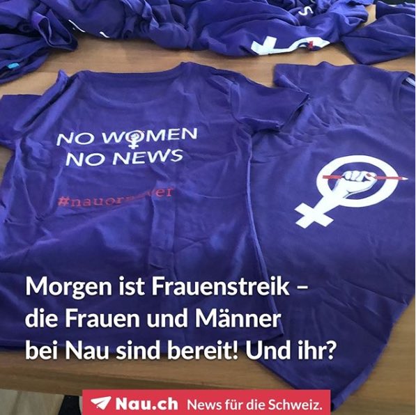 Die Nau-Journalistinnen sind bereit für den #Frauenstreik <a href="/medienfrauenstr/">medienfrauenstreik</a> #nowomennonews #nauornever