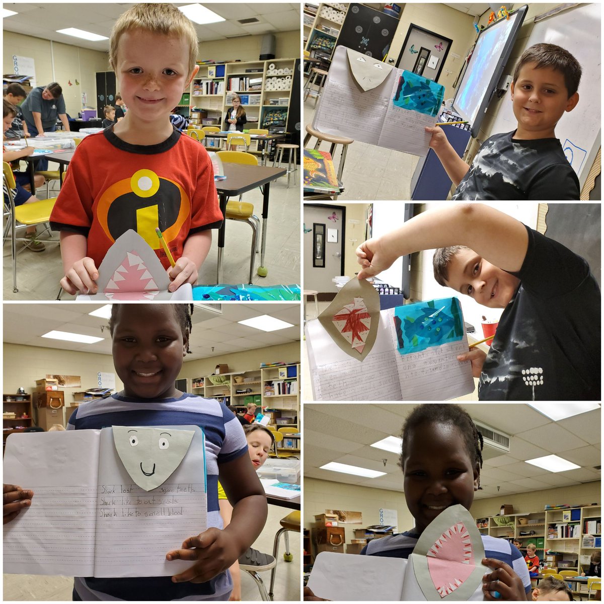 EESRavensLib's tweet photo. We loved reading  Misunderstand Shark by @AmeDyckman and making our own sharks in #R2BR summer camp! Thanks for inspiring us with your books! https://t.co/gt15DhzhHE