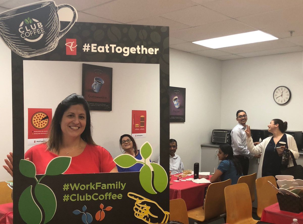 ClubcoffeeLP's tweet photo. Club Coffee is ready for let’s #EatTogether Day
Eating together simply connects us and our employees are loving it. Stay tuned for our post tomorrow when a special EatTogether event is happening at Club Coffee.
To learn more: https://t.co/Lp12dbTUm3
#PC #workfamily #clubcoffee https://t.co/kuALDYLJMy