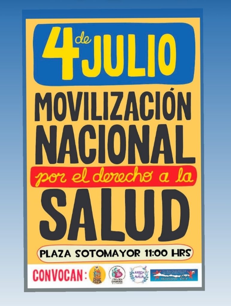 Nos movilizamos de Arica a punta Arenas para exigir el derecho a la salud digna, pública y universal. No más privatización 😡!!!! <a href="/SaludrdV/">Comisión de Salud RD Valpo.</a> <a href="/RDValparaiso/">RD Territorio Valparaíso</a> <a href="/RDemocratica/">Revolución Democrática</a> <a href="/ancosalud/">ancosalud</a> <a href="/mesasocialsalud/">Mesa Social por el Derecho a la Salud</a>