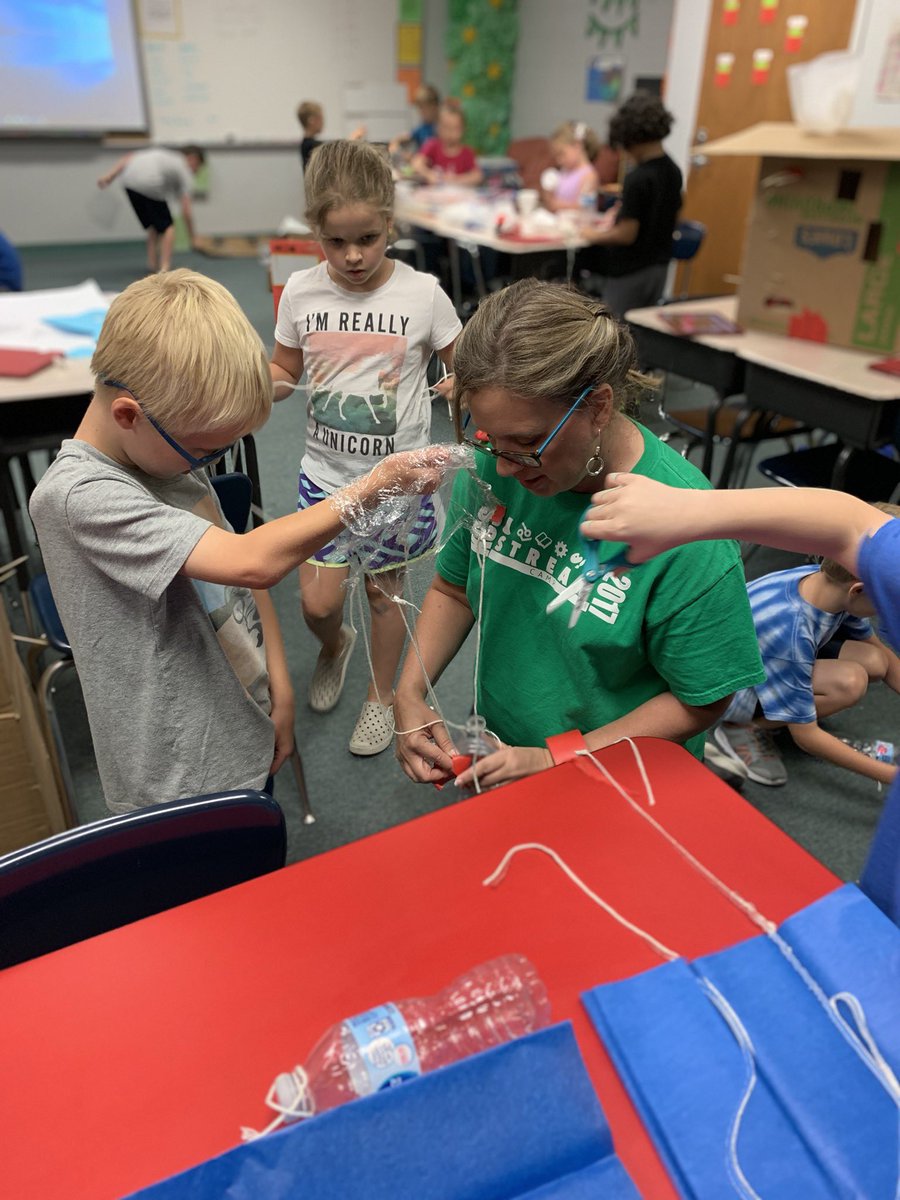 KCS_STREAMCamp's tweet photo. 2nd graders creating and testing their parachutes. https://t.co/srYDj77I8o