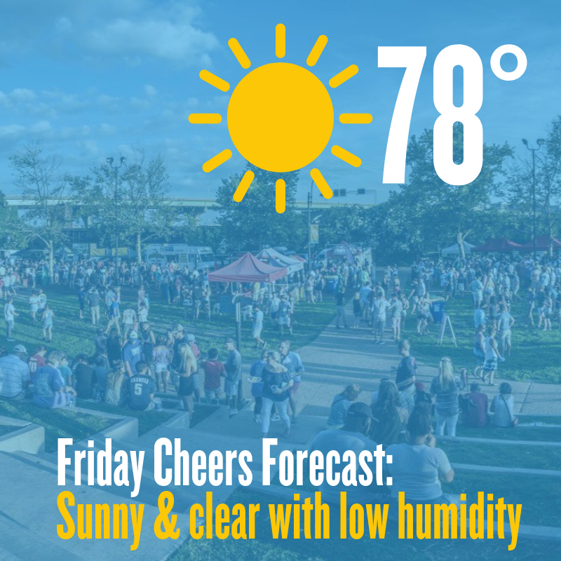 FridayCheers's tweet photo. After two rainy Fridays in a row, we were more than ready for some good news!

Enjoy what could be the most beautiful day of the summer with us &amp; @BudosBand with @PiranhaRamaBand on Brown's Island tomorrow night! https://t.co/kG4gPKZ8Tz