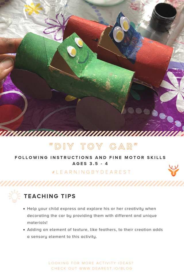 Dearest_Team's tweet image. Vroom vroom! Grab those empty toilet paper rolls at home and turn it into a toy car with your child! Take it as an opportunity to teach them the value of recycling too! Check it out here: blog.dearest.io/diy-toy-car/