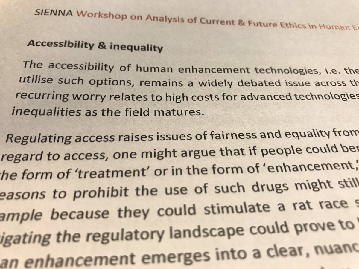 SiennaEthics's tweet photo. Accessibility and inequality: Is #enhancement less important than #treatment? Thank you @ibard, @JohannRoduit, Jonna Brennikmeijer, Emilien Mihailov & @FernowJosepine for input! #SiennaEnhancement #EthicsofEnhancement https://t.co/0C8mDybU9l