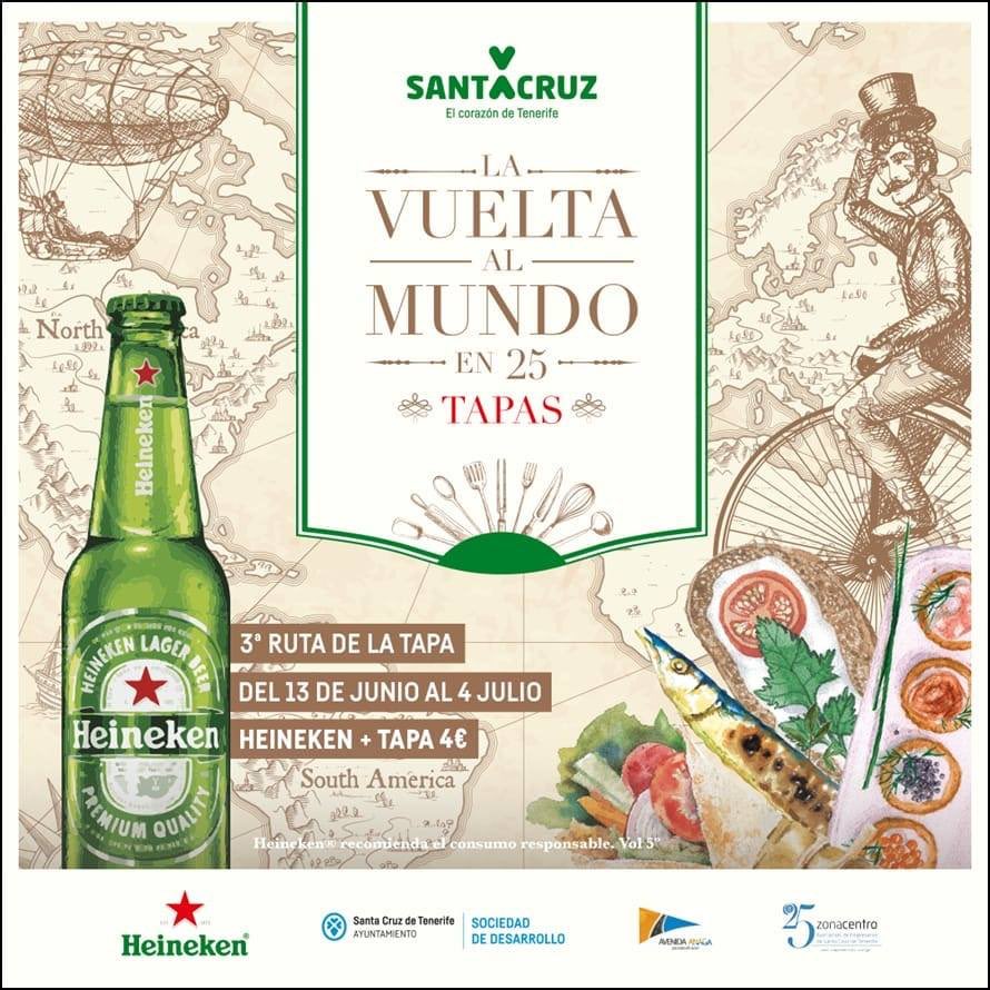 INCABE's tweet photo. Hoy comienza ‘La vuelta al Mundo en 25 tapas’, ¡una oportunidad única para deleitar los sentidos! 🌍🍤🍺

#HeinekenCanarias #Incabe https://t.co/NAToFk89OZ