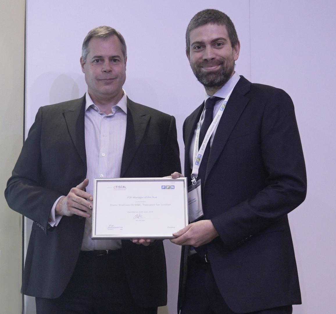 p2pnetwrk's tweet photo. Well done to @TfL Procure to Pay team - finalists in the P2P Manager of the Year awards. 👏👏Thank you to @FISCALTec for supporting excellence in the industry! #P2PTransform19 https://t.co/xC4D8fnOPT