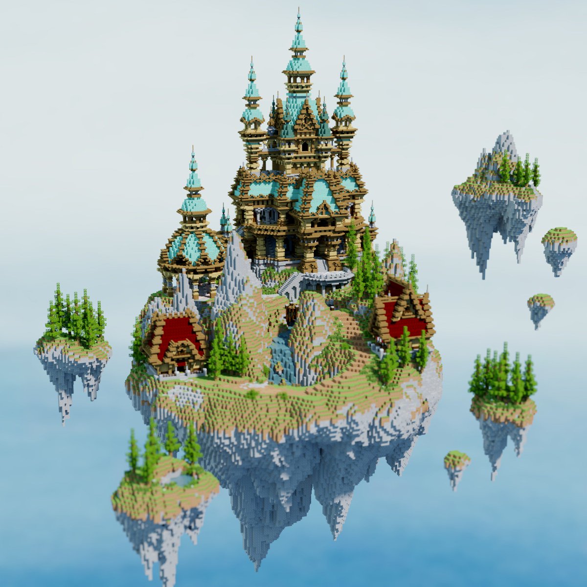 とまとん 小さな浮島つくりました Minecraft建築コミュ