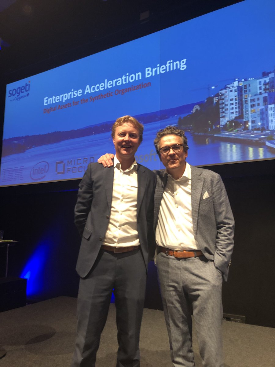 SogetiSweden's tweet photo. “What to do as an organisation to embrace the #SyntheticGeneration? Be an influencer. Start waking up your organisation about this new generation.”  Closing words of the event by @mennovandoorn #SogetiAccelerationBriefing https://t.co/ZdIJHr8veB