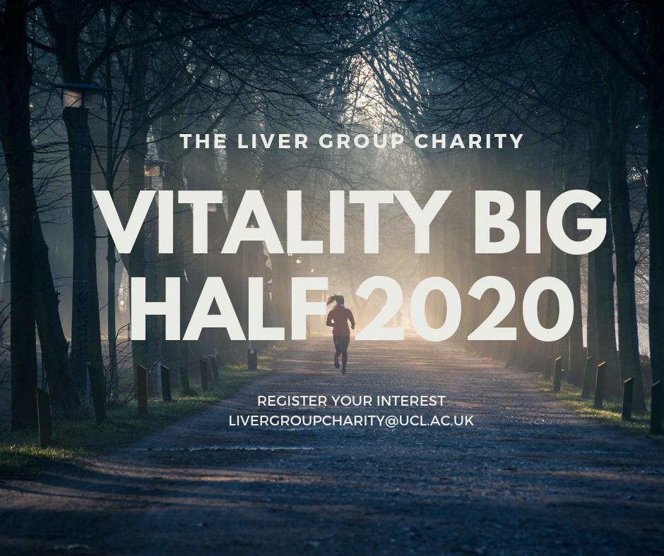 TheLiverGroup's tweet photo. We're super excited to announce we have 8 places in the @OfficialBigHalf 2020! If you want to raise money for the Liver Group and run a half marathon you can find out more on our Facebook page here https://t.co/8Lwj3L13aC or email livergroupcharity@ucl.ac.uk to register interest https://t.co/ikg1iVp6CF