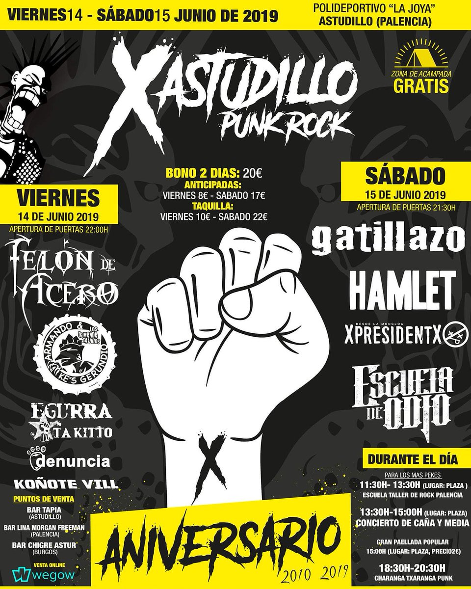 Mañana nos vemos en el Astudillo Punk Rock celebrando el décimo aniversario del festival! La vamos a liar!! ✊
---------------⠀⠀⠀⠀⠀⠀⠀⠀
Bihar Palentzia aldera joango gara Astudillo Punk Rock jaialdian jotzera! 🔥 #10UrteTour