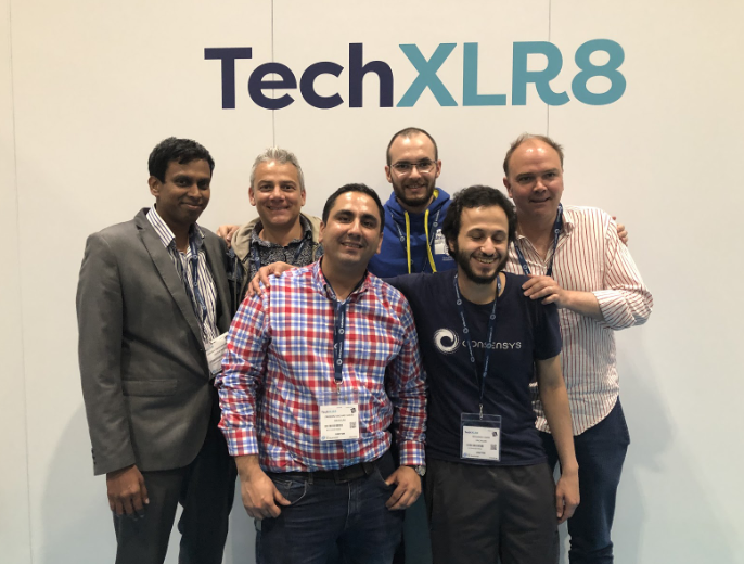 BeMyAppEMEA's tweet photo. NP-Herd are now pitching their solution which allows companies to train data on user models without breaching user privacy #HackXLR8 @TechXLR8 @LDNTechWeek https://t.co/XCieea1hgQ
