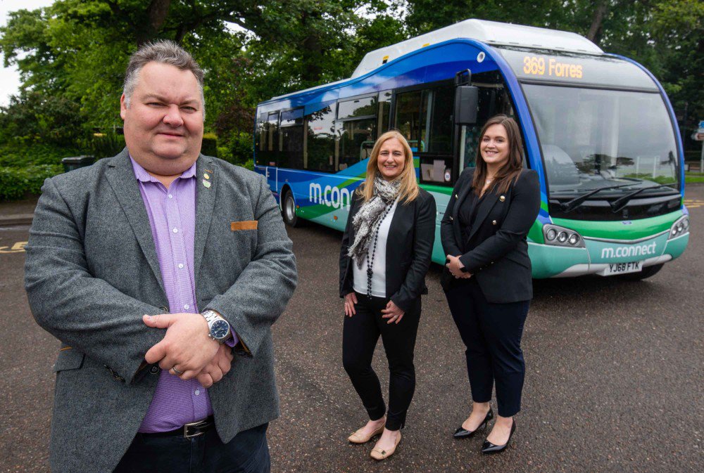 MorayCouncil's tweet photo. Hop on Scotland's first rural green bus - in #Moray! @HITRANS_RTP https://t.co/TDGqFgzYq6 https://t.co/6ykvGASFjC